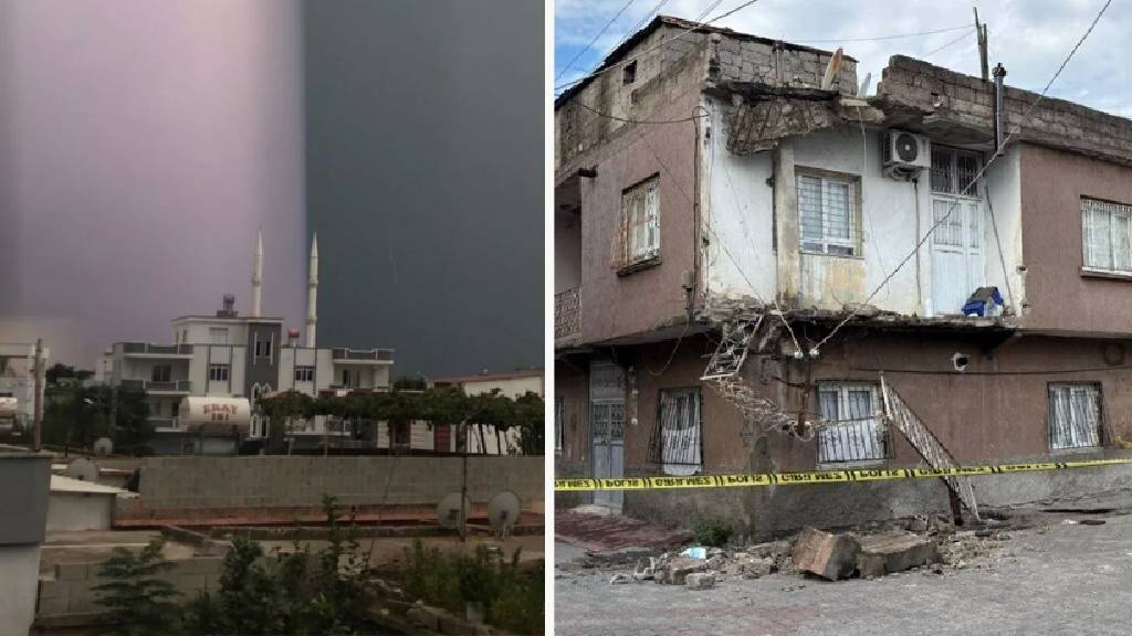 Adana'da "Süper Hücre" evin damını ve balkonunu çökertti!