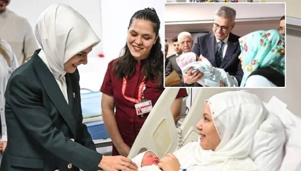 Yeni yılın ilk bebekleri! Bakanlar yalnız bırakmadı...