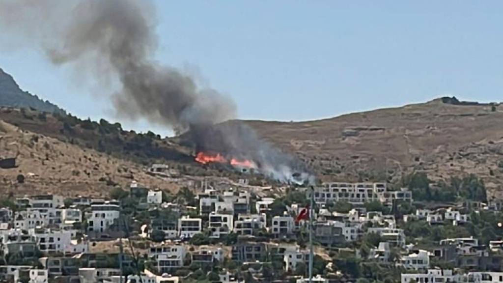 Bodrum Türkbükü’nde yangın! Ekipler bölgede