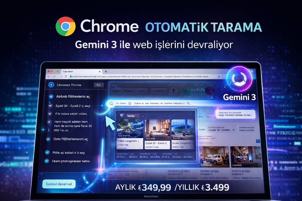 Chrome otomatik tarama özelliği Gemini 3 ile işleri devralıyor