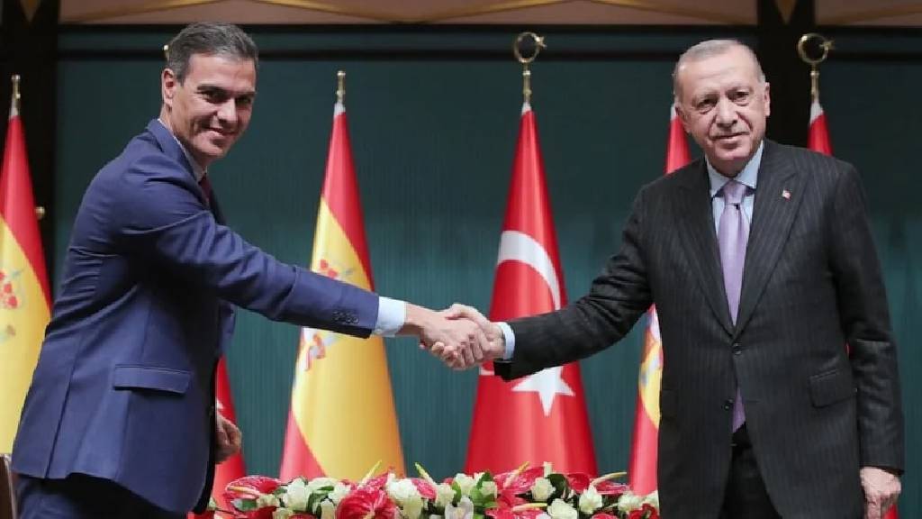 Cuhmurbaşkanı Erdoğan, Pedro Sanchez ile görüştü