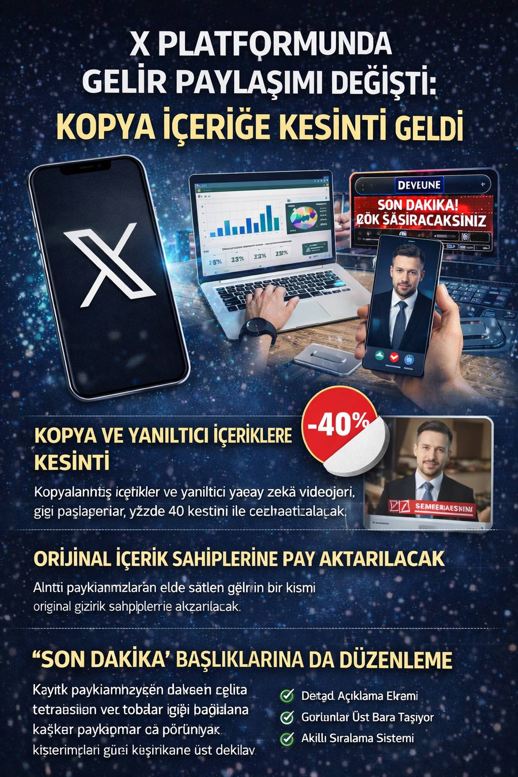 X platformunda gelir paylaşımı değişti