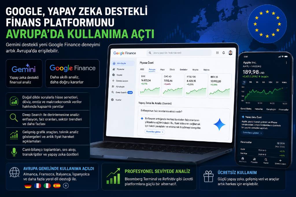 Google Finance Avrupa'da yeni döneme geçti