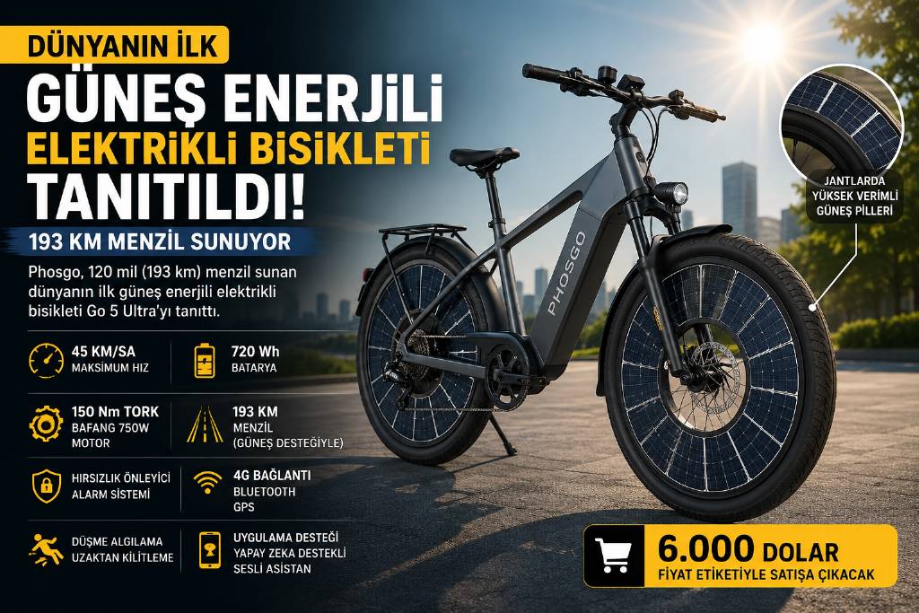 Tarihin ilk Güneş enerjili bisikleti tanıtıldı