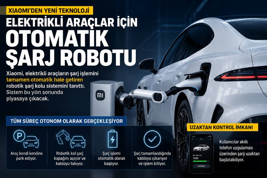Elektrikli araçlara otonom şarj robotu