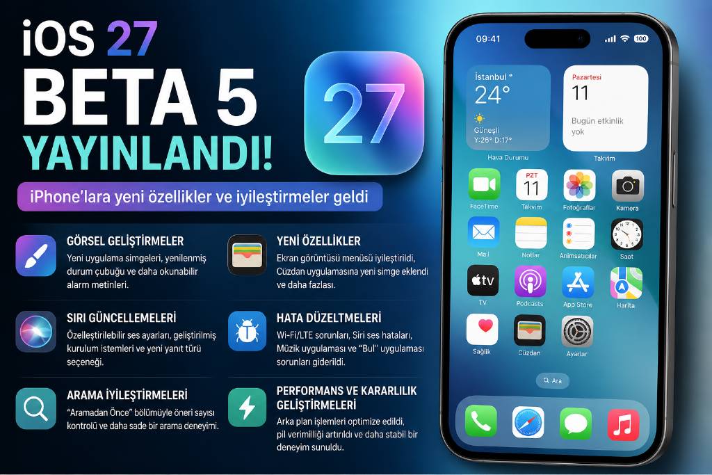 Ios 27 Beta 5 yayımlandı