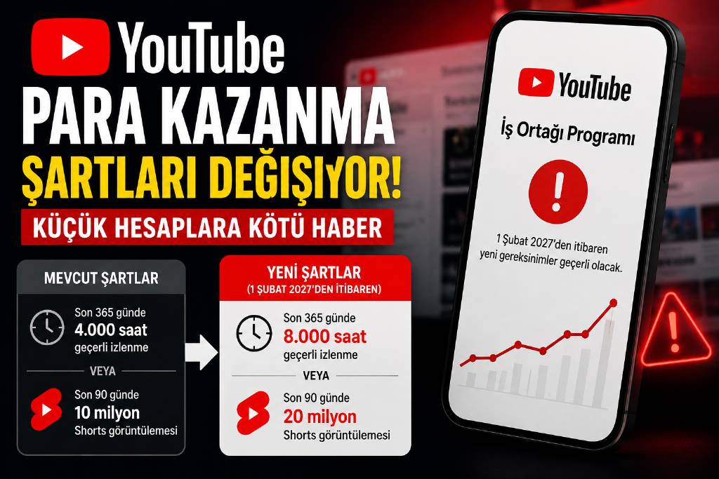 Youtube para kazanma koşullarında değişikliğe gidiyor