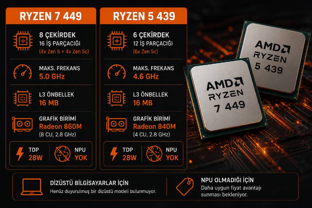 AMD'nin Ryzen 400 serisi işlemcileri özellikleri belli oldu