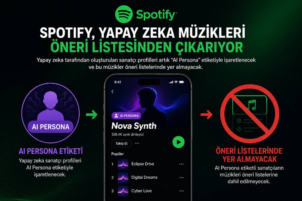 Spotify'dan yapay zeka müzikleri için yeni karar