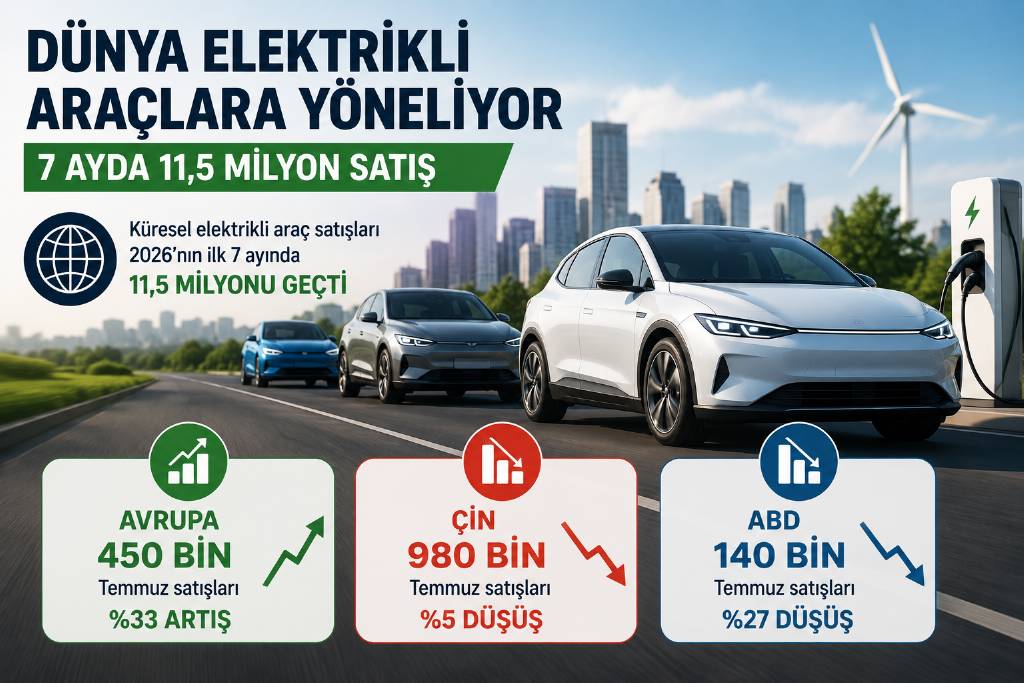 Elektrikli otomobil satıları 11,5 milyona ulaştı