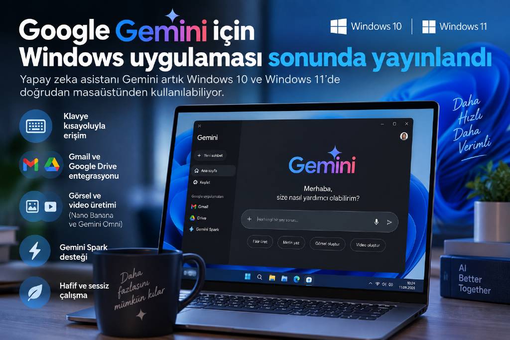 Google Gemini, Windows'a geldi