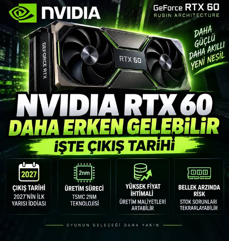 Nvidia RTX 60 ekran kartları için yeni tarih